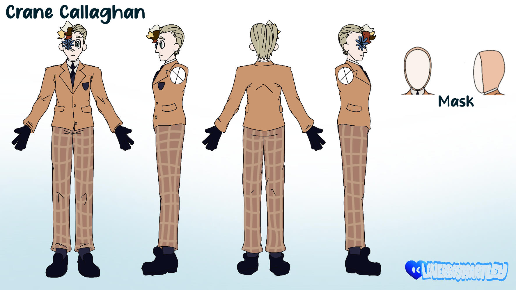 "Crane Callaghan Reference Sheet". Procreate. August 2025.