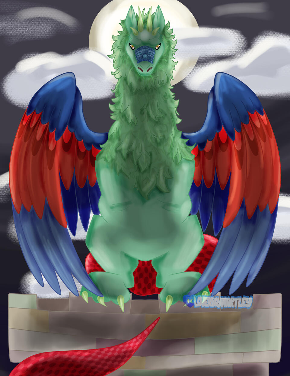 "Old Dragon Made New". Procreate. April 2025.