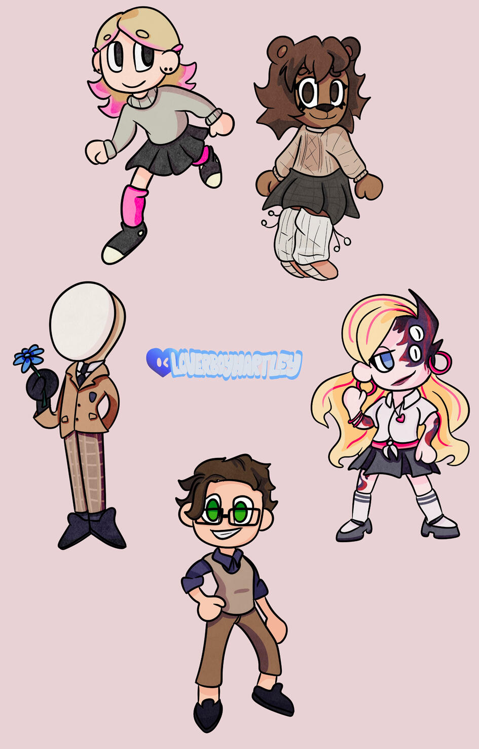 "Tabletop Campaign Stickers". Procreate. February 2025. Featuring characters from artists Sean Semick, Piper Haswell, Soren Spina, and Audrey Shuman.