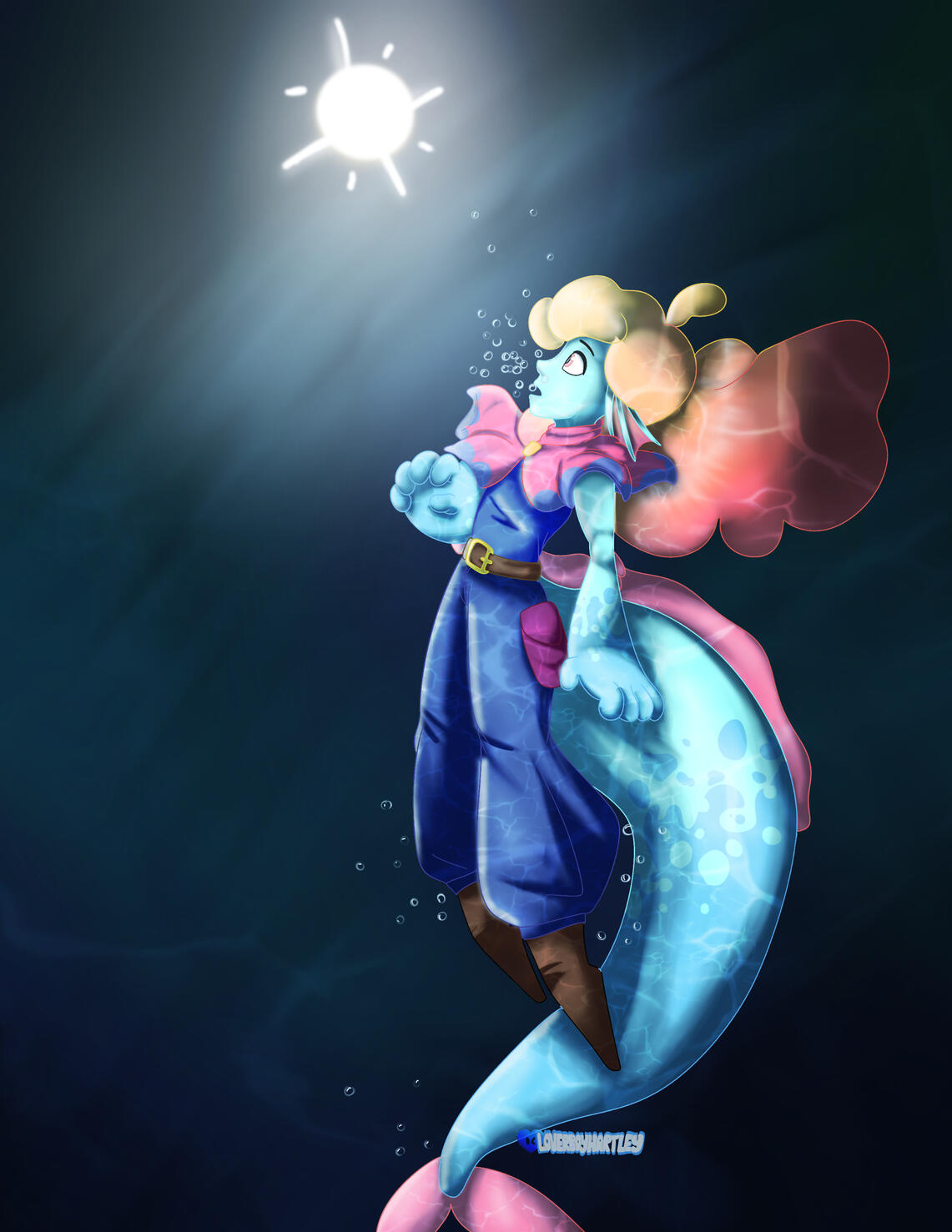 "Seeing Stars". Character belonging to Sean Semick. Procreate. July 2025.