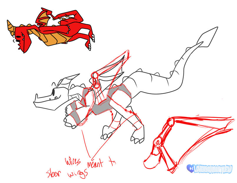 Blaze's flight harness, ideation 1.