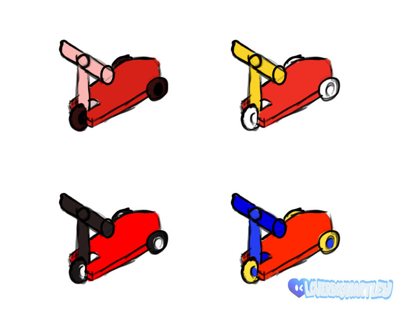 Ash's scooter, color comps.