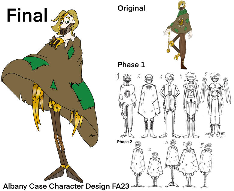 The Clockkeeper design progression showcase.