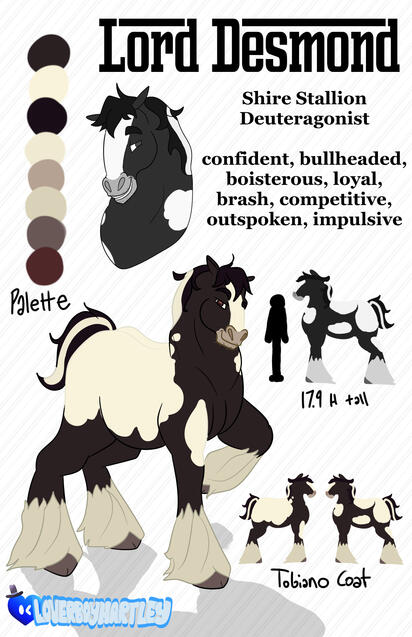 Lord Desmond, final character sheet.
